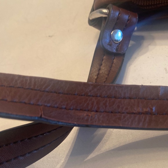 Etienne Aigner brown tan 90’s Y2K east west shoulder bag silver tone hardware - Picture 8 of 16